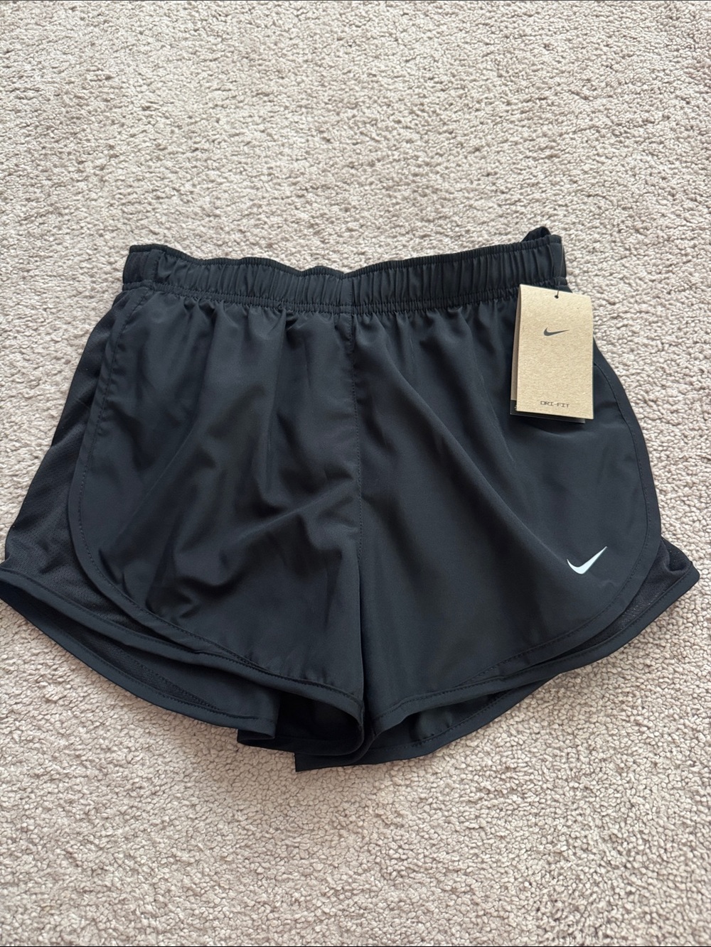 Nike Black Athletic Running Shorts with Swoosh